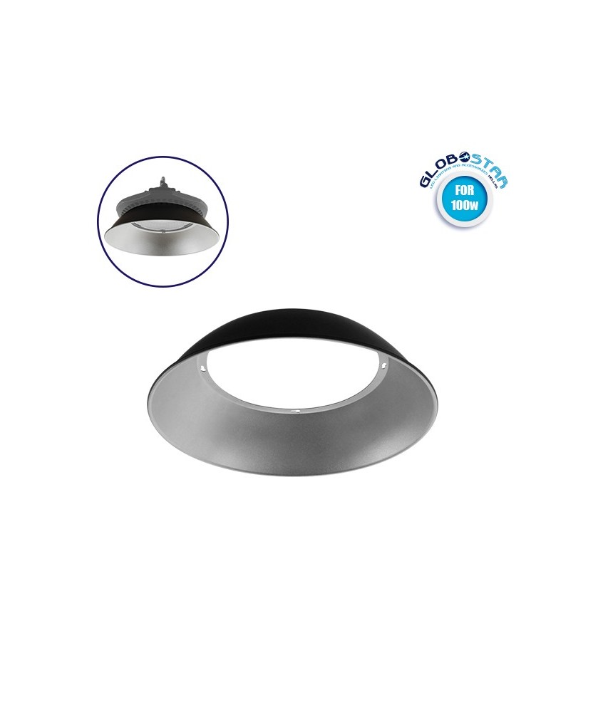 Κάτοπτρο Αλουμινίου Reflector Μετατροπής 50 Μοιρών για Επαγγελματική Καμπάνα UFO High Bay 100 Watt (78010) GloboStar 78013